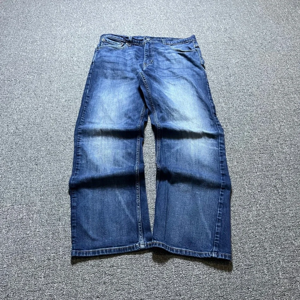 Levis 569 Straight Leg Jeans 33x32 Blue Denim Mid Wash Classic Streetwear
